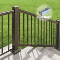 Beautiful Balcony Roof Powder Coated White Aluminum Stair Railing Handrails Outdoor Garden Aluminum Picket Railings Fence Design
