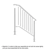 Matte white 3-step gaanized iron courtyard staircase handrail
