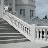 Outdoor House Stair Decoration Architectural Natural Stone Carving Stair Balusters Marble Balustrade Handrails