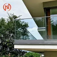 Outdoor Balcony Glass Railing Decking Stainless Steel Glass Handrail Designs