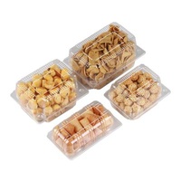 Disposable Food packaging box pet transparent pastry packaging box wholesale disposable bulk pastry packaging peach crisp plastic box
