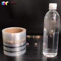 Waterproof Bopp Black Ink Transparent Gold Hot Cold Stamping Water Bottle Label