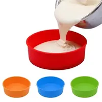 Baking Tools 23CM Round Silicone Cake Mold Oven Mould Circle Mousse Pancake Maker Holder Kitchen Dinning Pastry Tool Random Color