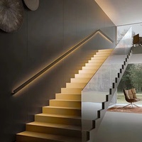 Best Quality DIY Easy Install Custom Made Wood Wall Handrail With Led Strip