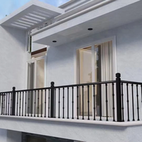 Hot Sale Metal Balustrade Design Picket Aluminum Balcony Handrail Deck Stair Railing Villa House Fencing