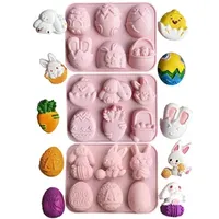 Happy Easter Pastry Tools Spring Eggs Bunny Chocolate Jelly Pudding Cake Moulds Kitchen Accessory