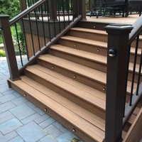 LANDING Eco-friendly Wpc Handrail Outdoor Garden Stair Railing Wood Plastic Composite Balustrades Handrails