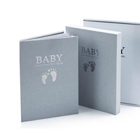 Free Sample First Year Baby First Year Memory Book Canvas Print Cover High Quality Handrail Custom Notebook with Ribbon