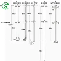 Industy Grating Project Used Steel Railings Ball Type Joint Stanchions Handrails