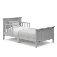 Bed Rails Wood Single Toddler Kids Guardrails Included Pebble Gray 231211