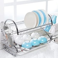 Wholesale stainless steel kitchen dish racks metal dish drying racks table storage dish