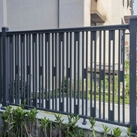 Customized wood grain aluminum guardrail aluminum art fence villa balcony new Chinese aluminum alloy