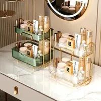 Storage Holders Racks Acrylic Bathroom Holder Metal Skincare Makeup Organizer Rack Cosmetic Shampoo Cabinet Shelf Arrival 230627