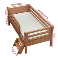 Adjustable Modern Simple Solid Wood Children's Bed (Other) With Guardrail Widened Bedside Bedside Quilting Baby Bed Yanbian
