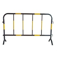 Yellow And Black Iron Horse Guardrail, Temporary Diversion Fence For Traffic Road Construction Safety Warning