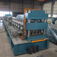 Road Guardrail 3 Waves Road Guardrail Roll Forming Machine With Holes