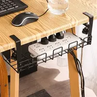 Storage Holders Racks Wire Basket Shelf Under Table Storage Rack Wire Desk Cable Under Management Tray Cord Organizer Rack Wire Cable Shelf Basket 230718