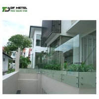DF Fast Shipping Tempered 316 Baluster Clip Handrail Stair Railings Stainless Steel Adjustable Glass Standoff