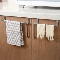 2 Size Towel Racks Over Kitchen Cabinet Door Towel Rack Bar Hanging Holder Bathroom Shelf Rack Home Organizer Long Wall Hook