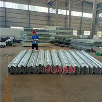 Durable Thrie-Beam Highway Safety Guardrail with End Terminals for Crash Protection on Highways