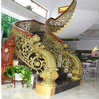Modern Luxury Stair Railing Aluminum Railing System Cast Aluminum Handrail Gold Plated Stair Handrails Handrails And Handrails