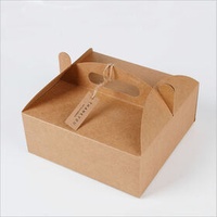 Retro kraft paper portable pizza box paper folding dessert pastry making packaging carton custom logo