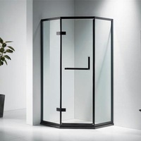 Bathroom Shower Cabin Glass Shower Enclosure Standing Black Shower Enclosures