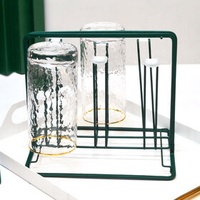Custom Organiser Six Cup Holders 6 Cup Rack Wooden Stand Racks Kitchen Accessories Hanging Drain Goblet