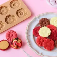Baking Tools Cute Daisy Flower Pattern Silicone Mold Cookie Cutter Frame Chocolate Mould Pastry DIY Party Decoration Suppliers