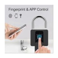 Fingerprint Padlock with Key Fingerprint Bluetooth Padlock, Guardrail Door Lock, Gate, Warehouse, Gym Waterproof Padlock
