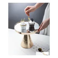 Baking Pastry Tools 10Inch 12Inch High Feet Golden Cake Stand Mirror Tray Wedding Party Dessert Display Drop Delivery Home Garden Dhas5