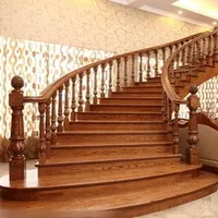 Solid wood staircase handrail grapefruit vase large and small column villa foreign house floating window