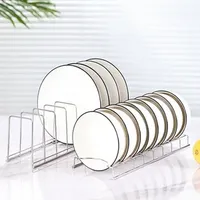 Storage Holders Racks Stainless Steel Kitchen Organizer Dish Rack Household Kitchen Drainage Rack Cooking Dish Pan Cover Stand Kitchen Accessories 230324