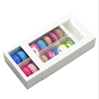 Recyclable Transparent PVC Box Macaron Food Cookie Pastry Dessert Packaging Drawer Baking Box With Window