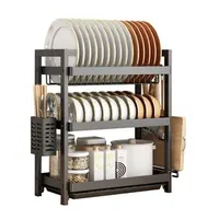 Storage Holders Racks 1 3 Tiers Dish Drainer Bowl Plate Drying Rack Spice Sink Holder Tableware Drainboard Kitchen Counter Shelf Organizer 230327