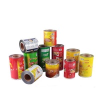 Moisture proof custom printed plastic bopp aluminum foil food snack coffee cup seal film pet sealing film roll packaging with logo