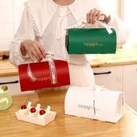 10 pcs Green White Red Cake Packing Clear Cake Pastry Boxes