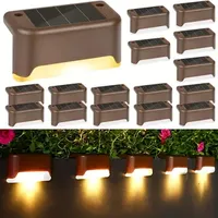LED Solar Stair Light Lamp Waterproof Passage Courtyard Guardrail Step Night Light for Outdoor Garden Borders Terrace