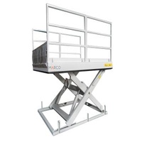 Loading Dock Table with Handrail and Loading Flap for Loading and Unloading