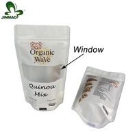 Security Matt BOPP Doypack White Stand Up Pouch Zip Lock Bags With Clear Window And White Bags With Zip Lock Food Grade
