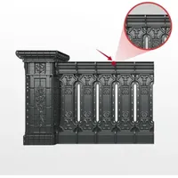 Nordic Roman Column Mold Home Balcony Guardrail Model Building Wall Railing Villa Cement Cast-in-place Fence Mold with Exterior