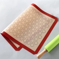 Custom Viable Fiberglass Dough Pastry Oven Baking Tray Pad Macarron Silicone Baking Mat