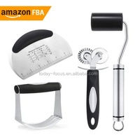Sustainable Kitchen Instrument 2022 Stainless Steel Pastry Scraper, Dough Mixer, Pin, Pastry Wheel