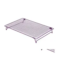 Baking Pastry Tools Iron Wire Grid Cooling Tray Cake Food Rack Oven Kitchen Pizza Bread Barbecue Cookie Biscuit Holder Shelf Drop Dhlrj