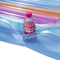 Inflatable Floating Chair With Handrail Floating Boat Lounge Cup Hole Backrest Reusable Environmentally for Pool Party Supplies