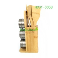 Bamboo kitchen condiment container sets,Spice jars,Spice racks,Tabletop sets