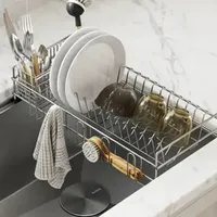 Storage Holders Racks Kraus Workstation Kitchen Sink Dish Drying Rack Drainer and Utensil Holder in Stainless Steel 231109