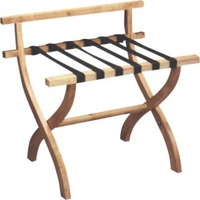 Solid Wood Hotel Luggage Racks Suitcase Rack Hotel With  back support