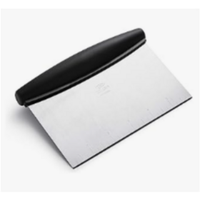 Ergonomic Rubber Stainless Steel Dough Pastry Scraper Chopper Quick Stainless steel wooden handle pizza