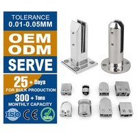 Stainless Steel Staircase Railing Hardware Parts Balcony Stair Frameless Glass Fitting Handrail Balustrade Glass Spigot Fitting